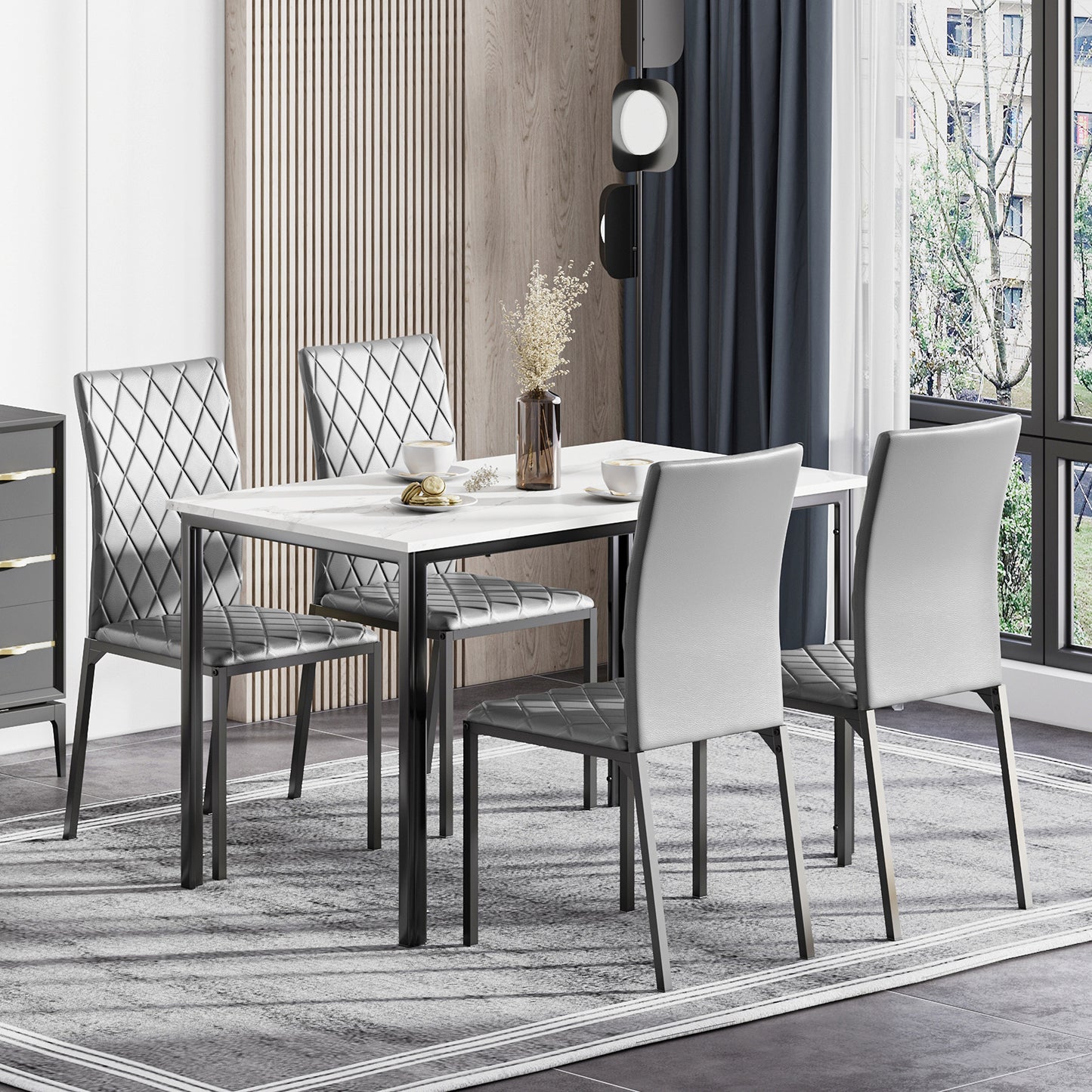 Dining Table and Chairs Set of 4