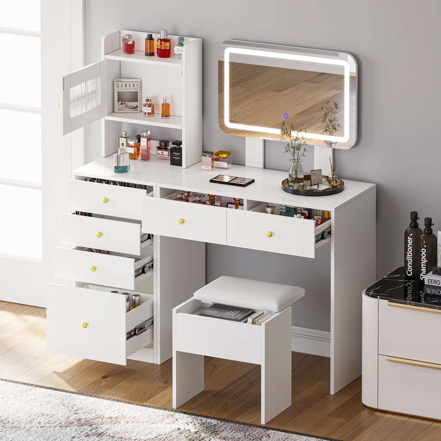 Dressing Table with Rectangle Mirror