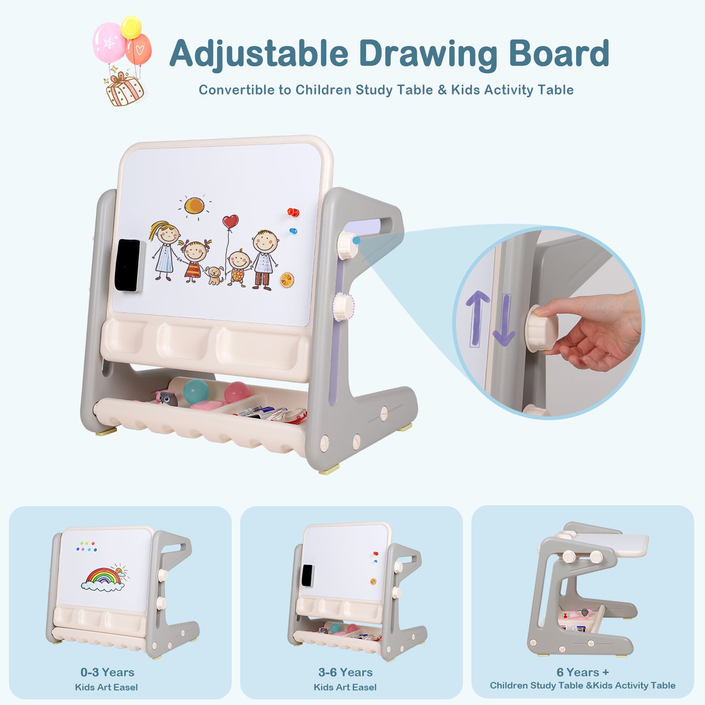 Hello5ive Convertible Kids Art Easel