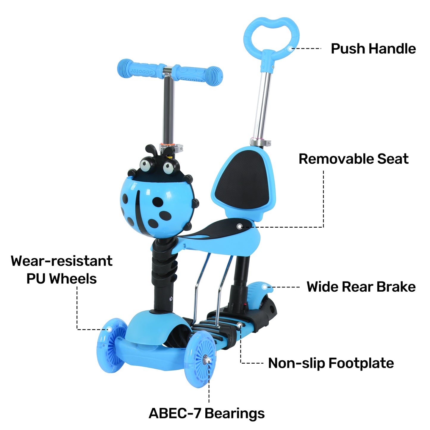3 Wheels Kids Scooter, 1-8 Years Old