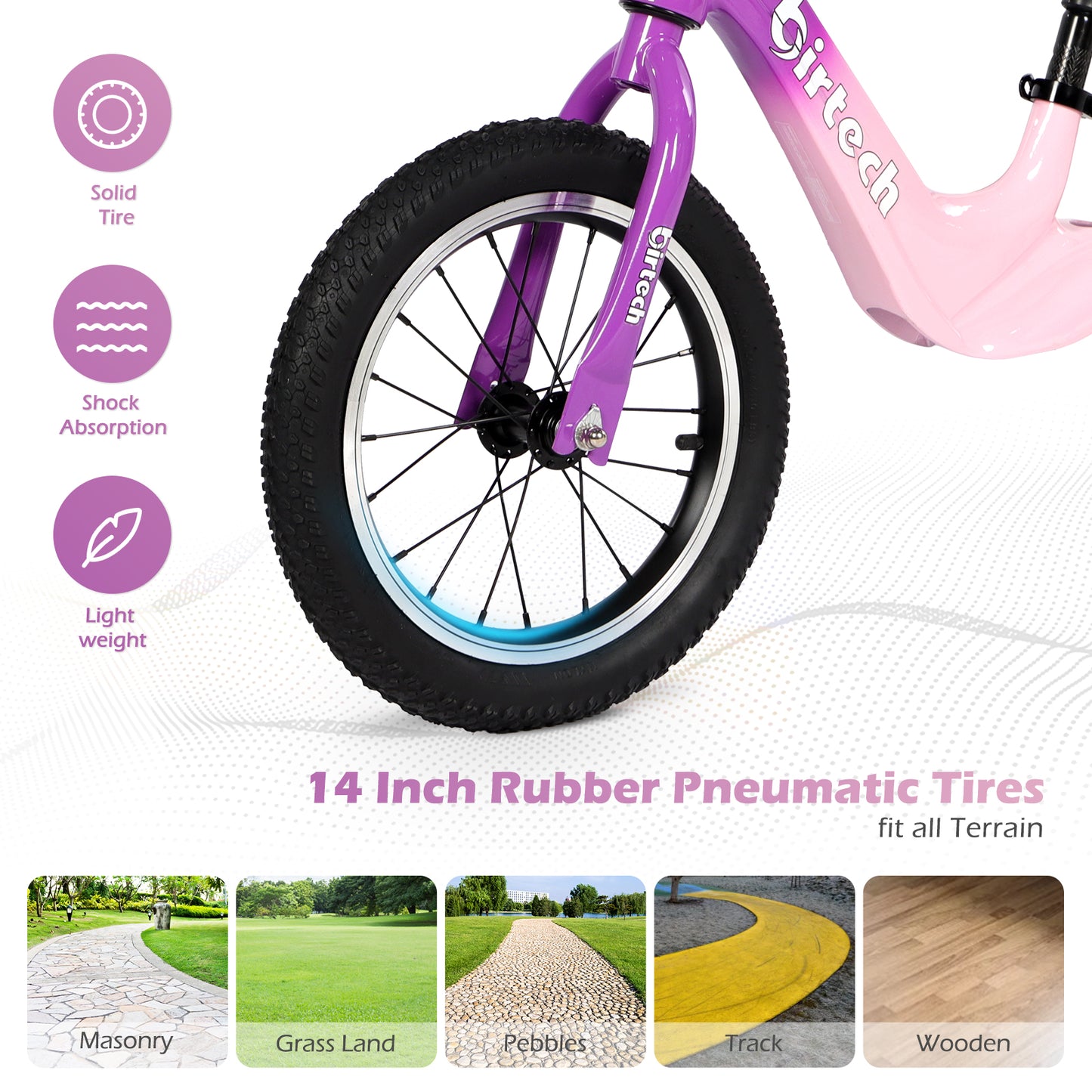 Gradient Color Balance Bike 14" Magnesium Alloy Frame Bikes