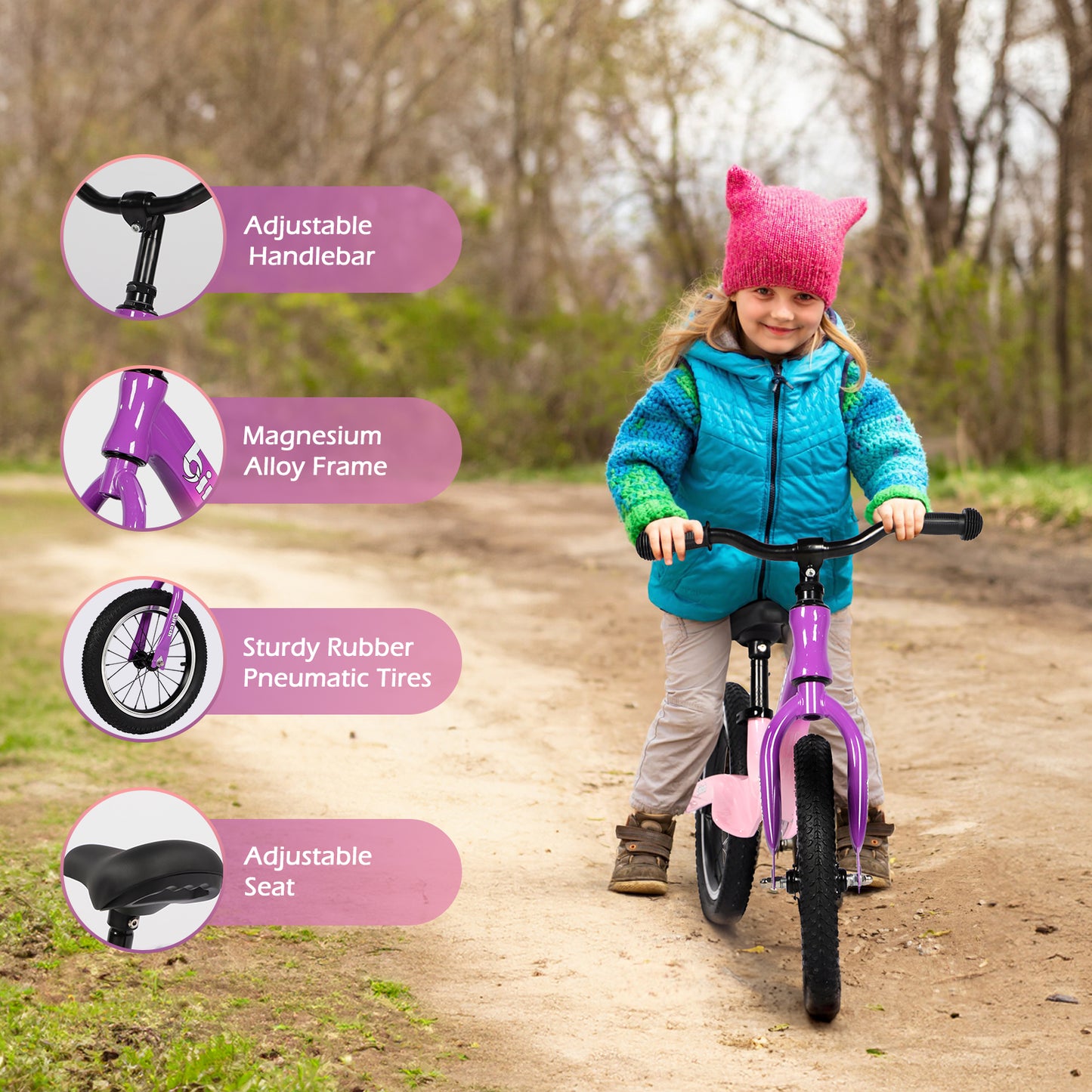 Gradient Color Balance Bike 14" Magnesium Alloy Frame Bikes
