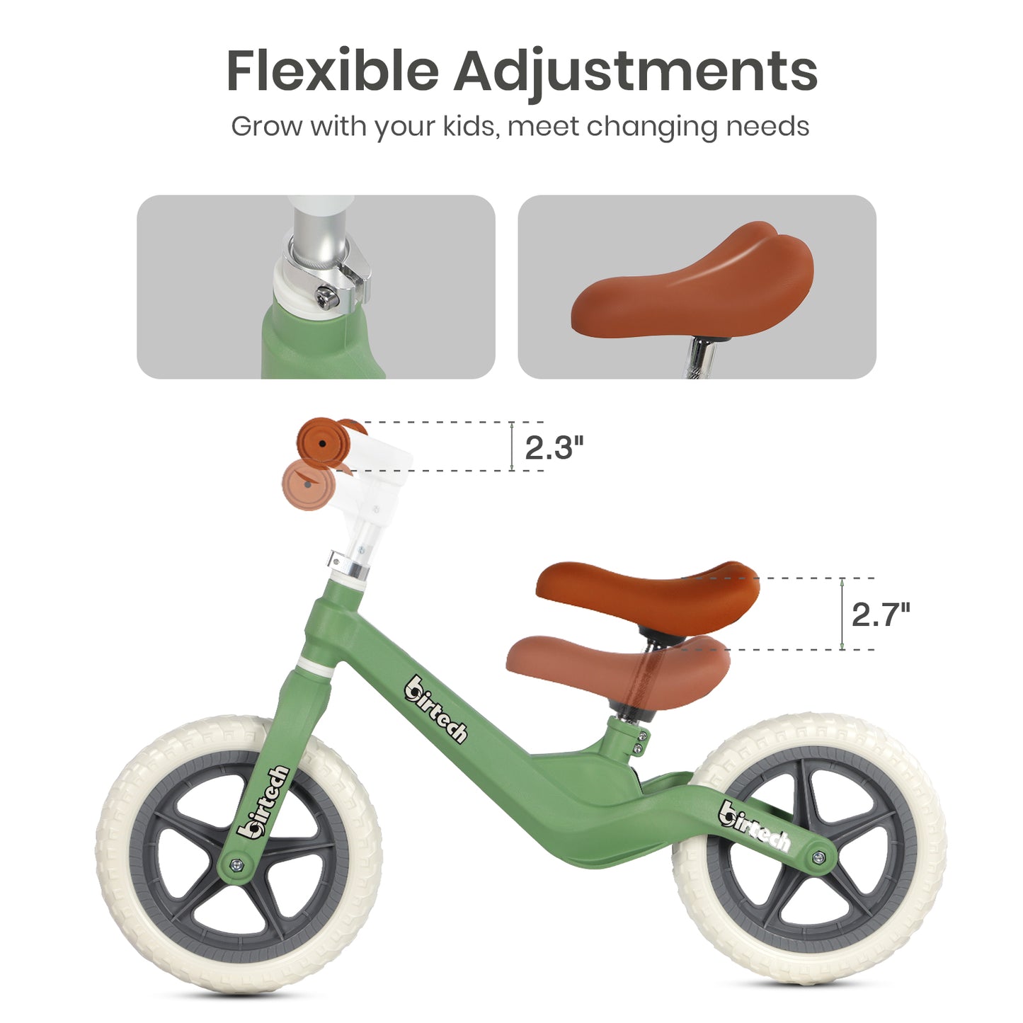 12" Balance Bike with Nylon Frame and Flat-Free Tires