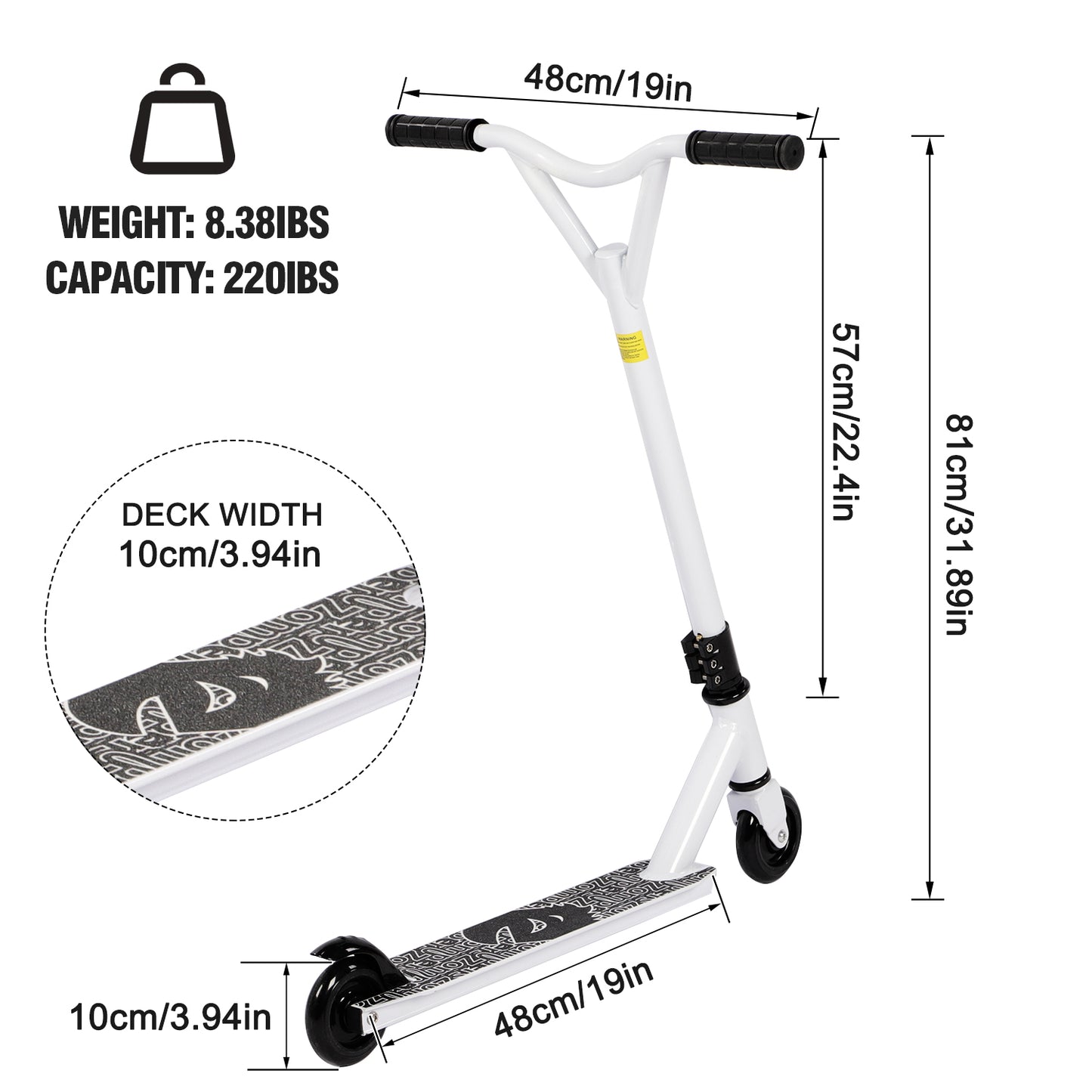 Stunt Scooter, for Child Age 8+, Youngster and Adult