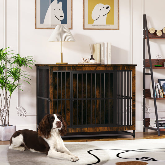 Wooden Dog Cage with Double Door