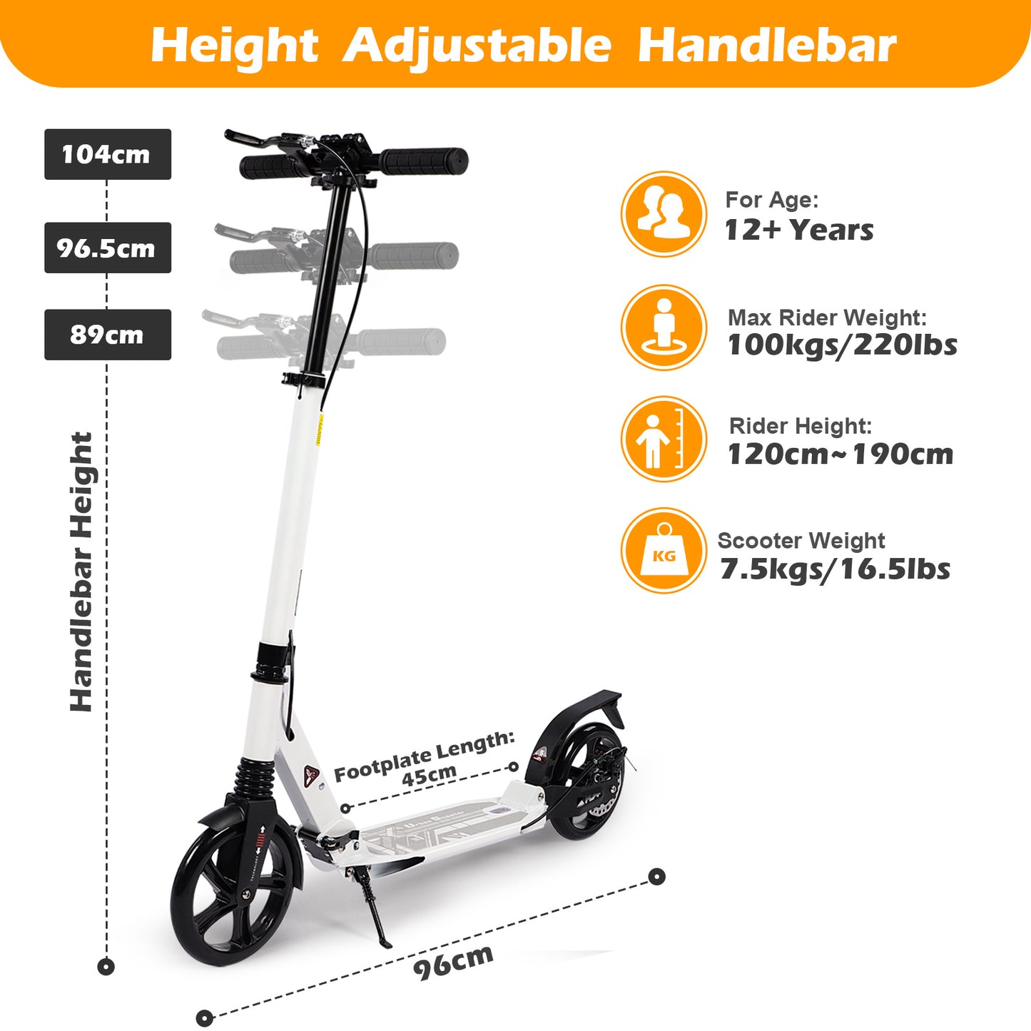 Adult Scooter Disc Brake & Dual Suspension