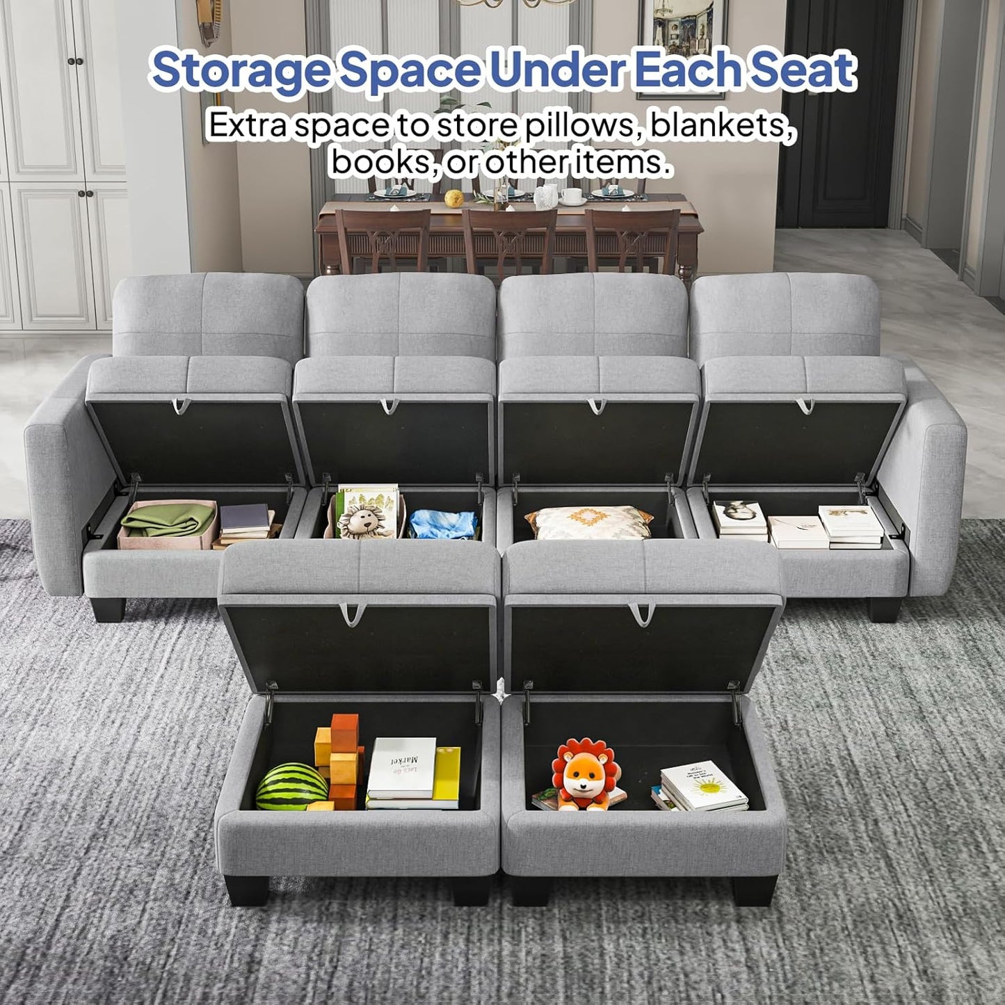 Modular Sectional Sofa with Storage