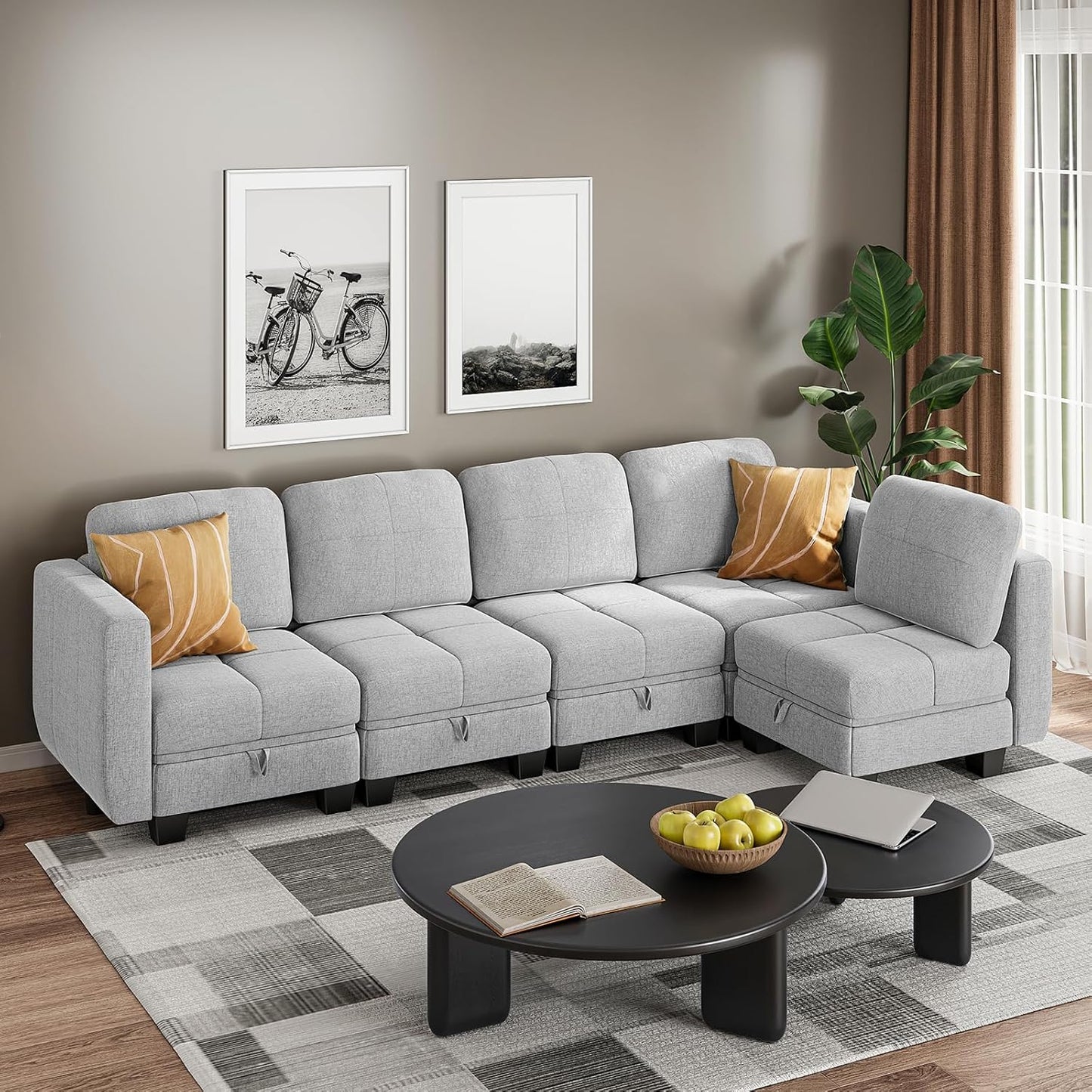 Modular Sectional Sofa with Storage