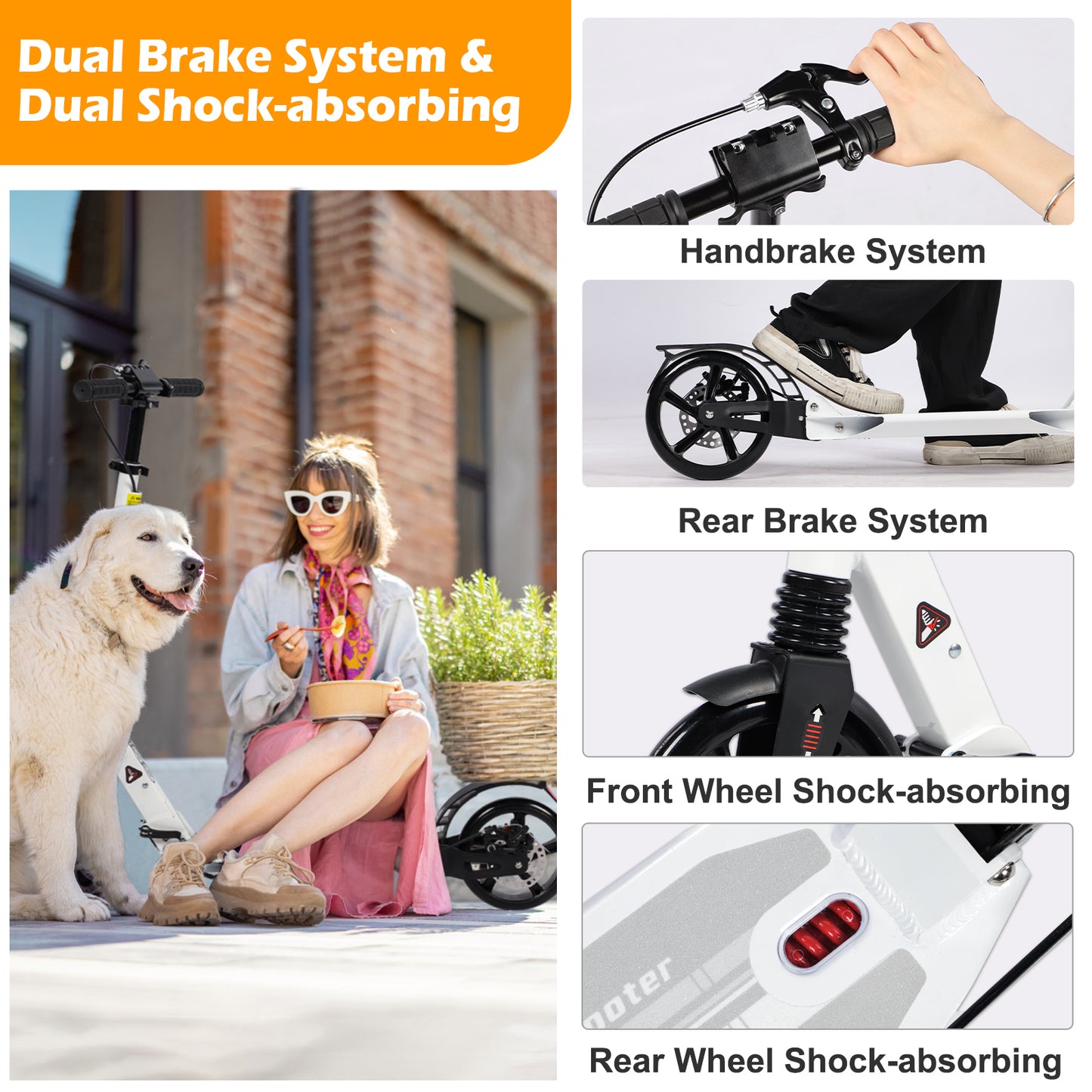 Adult Scooter Disc Brake & Dual Suspension