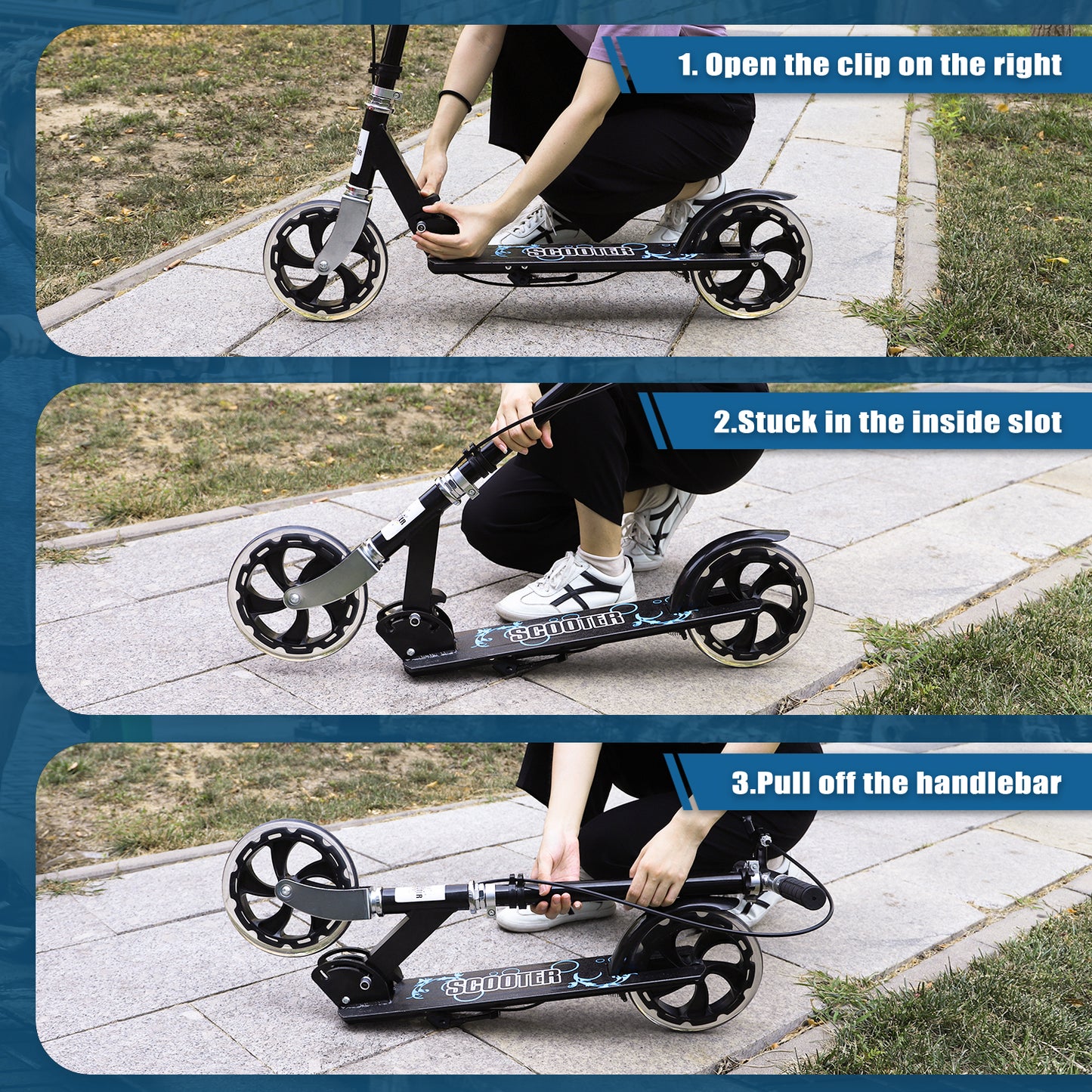 Foldable Kick Scooter with Dual Brakes