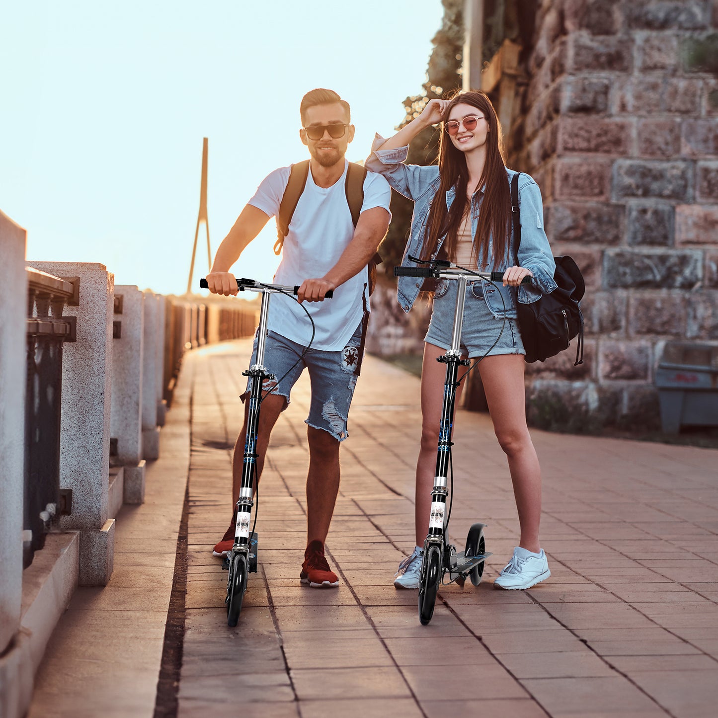 Foldable Kick Scooter with Dual Brakes