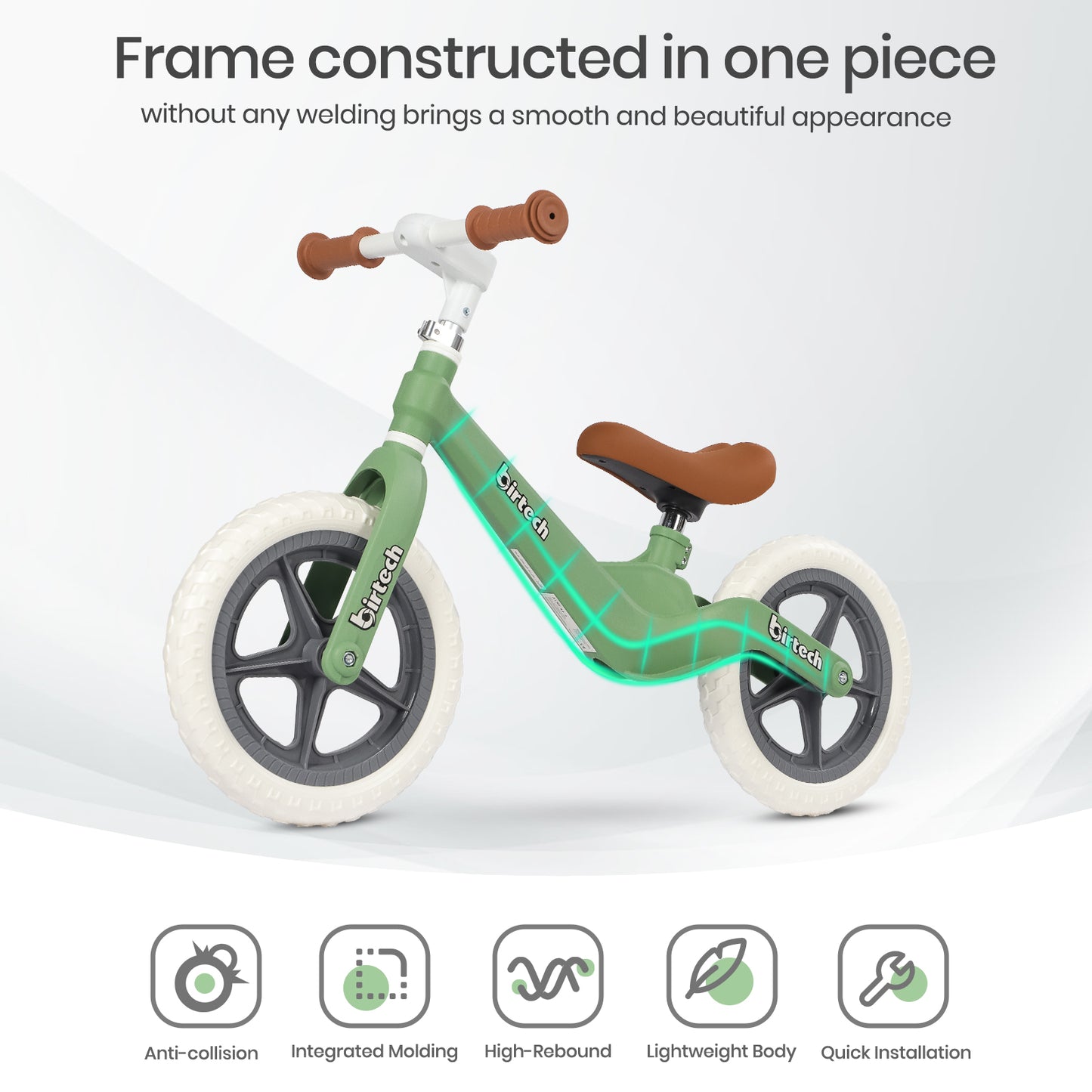 12" Balance Bike with Nylon Frame and Flat-Free Tires