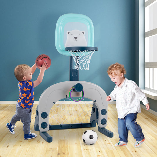 3-in-1 Basketball Hoop and Soccer Goal Set