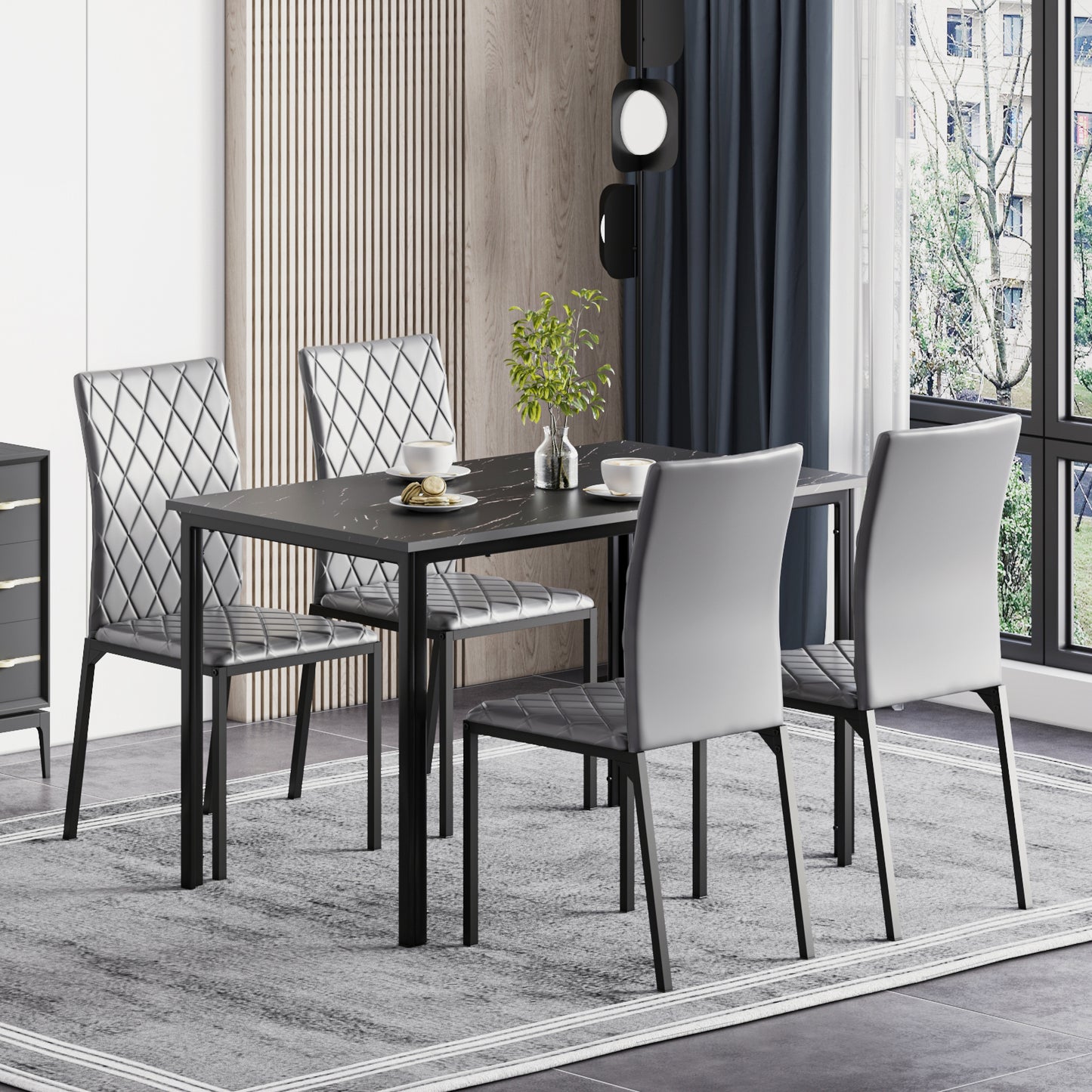 Dining Table and Chairs Set of 4