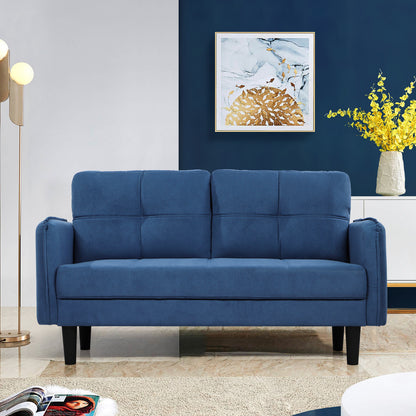 Modern 2-Seater Faux Lambswool Sofa with Thicken Cushions