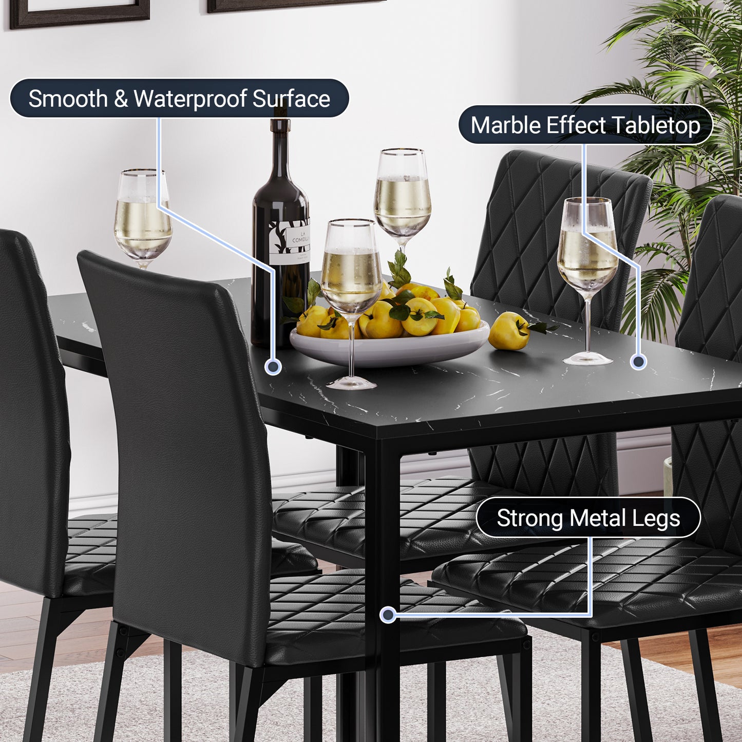 Dining Table and Chairs Set of 4