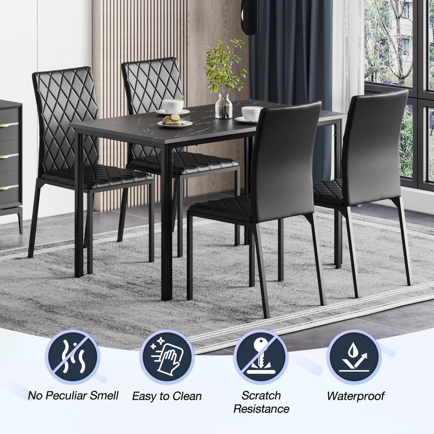 Dining Table and Chairs Set of 4