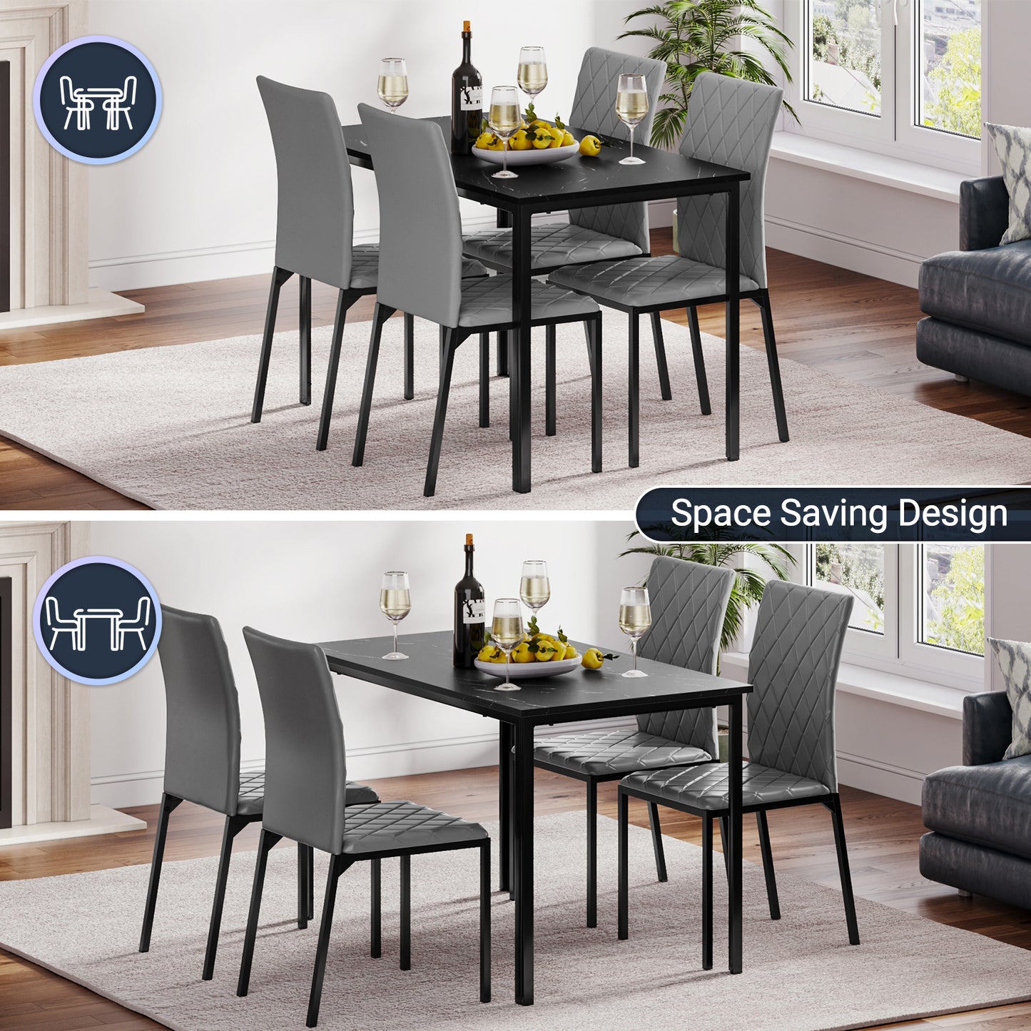 Dining Table and Chairs Set of 4