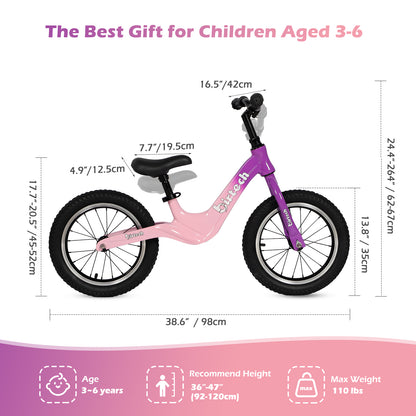 Gradient Color Balance Bike 14" Magnesium Alloy Frame Bikes