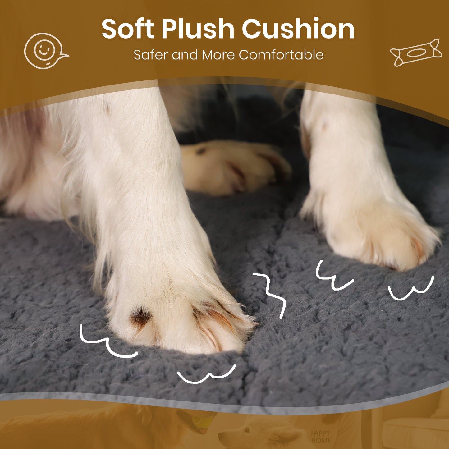 Foldable Dog Cage with Plush Mat