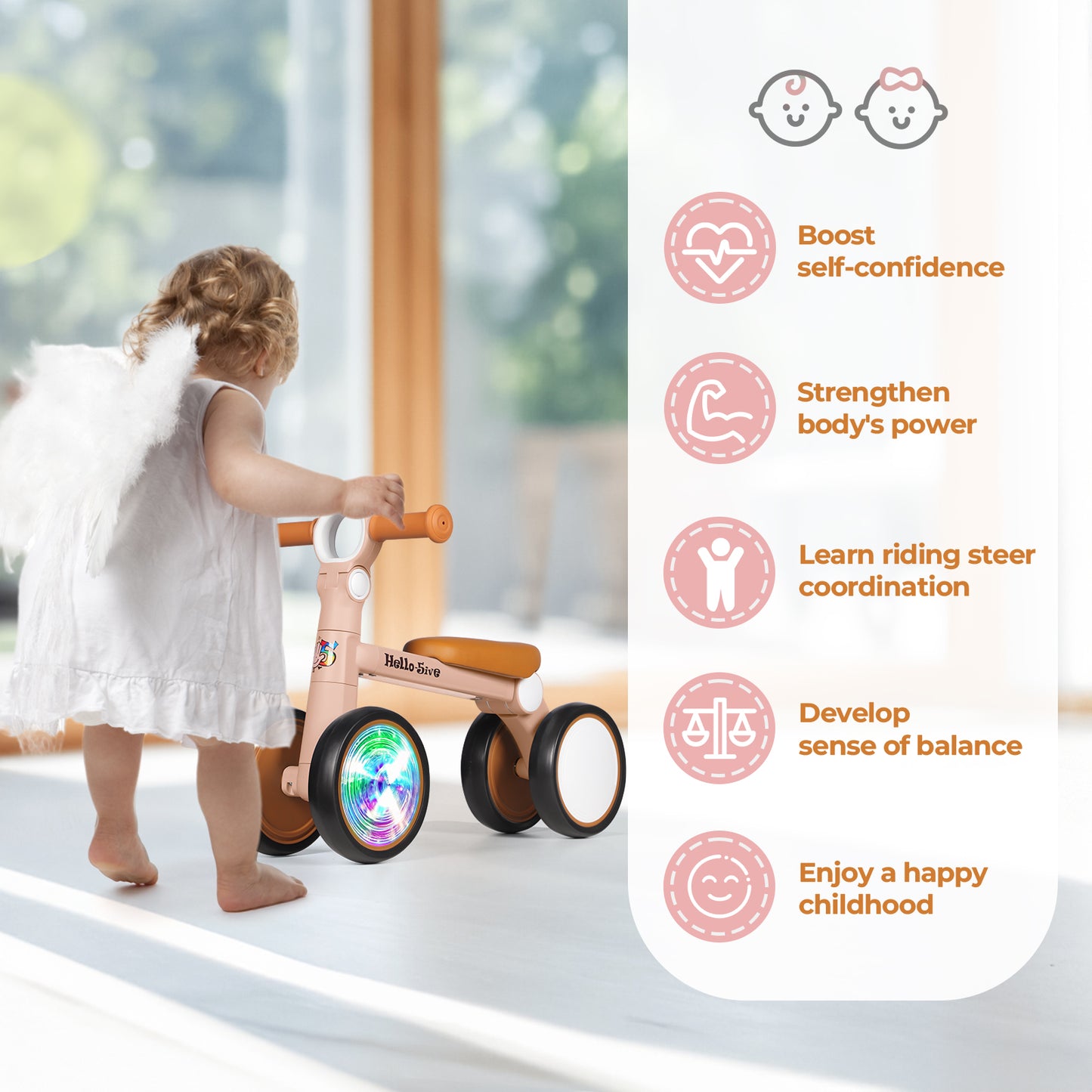 Baby Balance Bike with Lighting Wheels