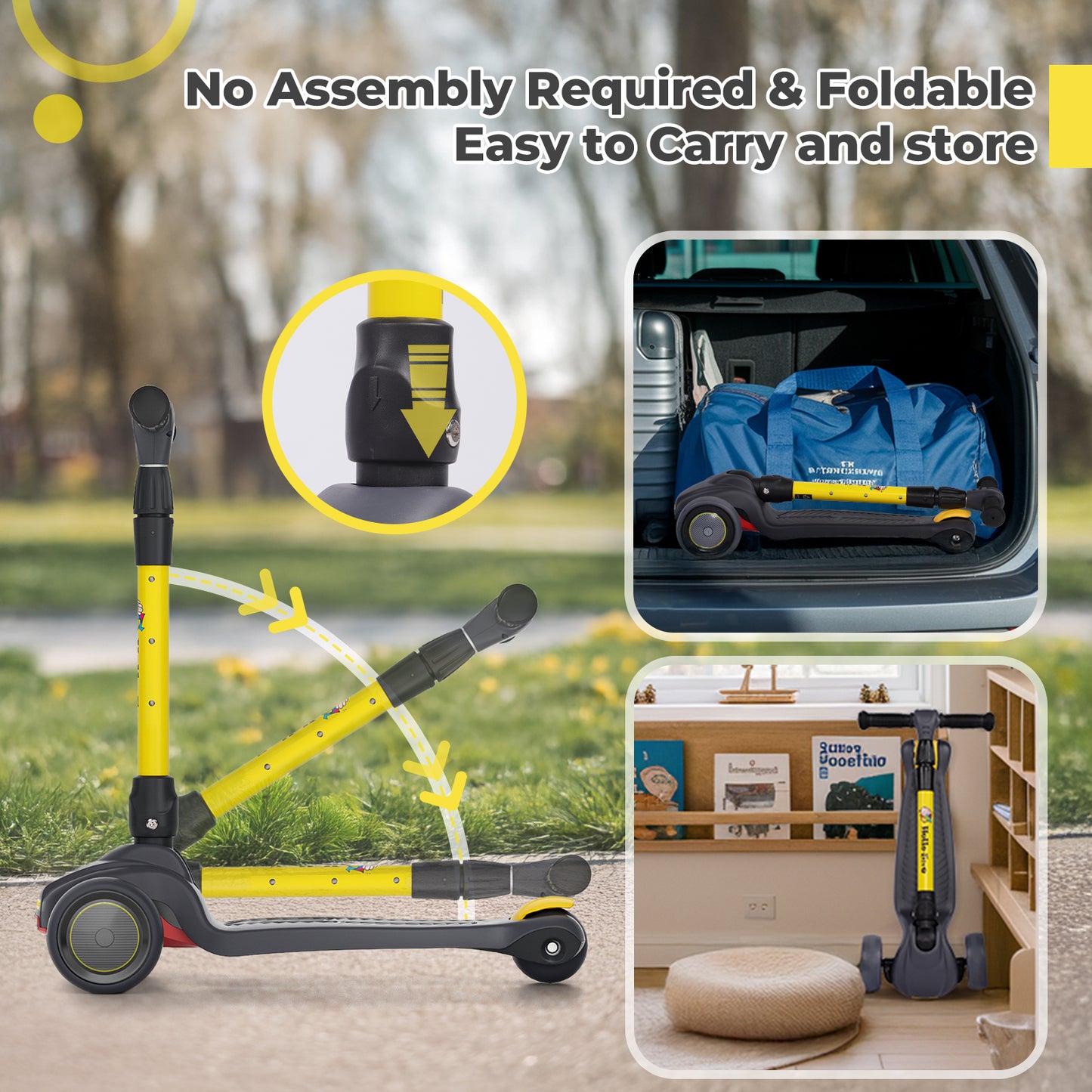 3 Wheel Foldable Kids Scooter LED Light Up Wheels