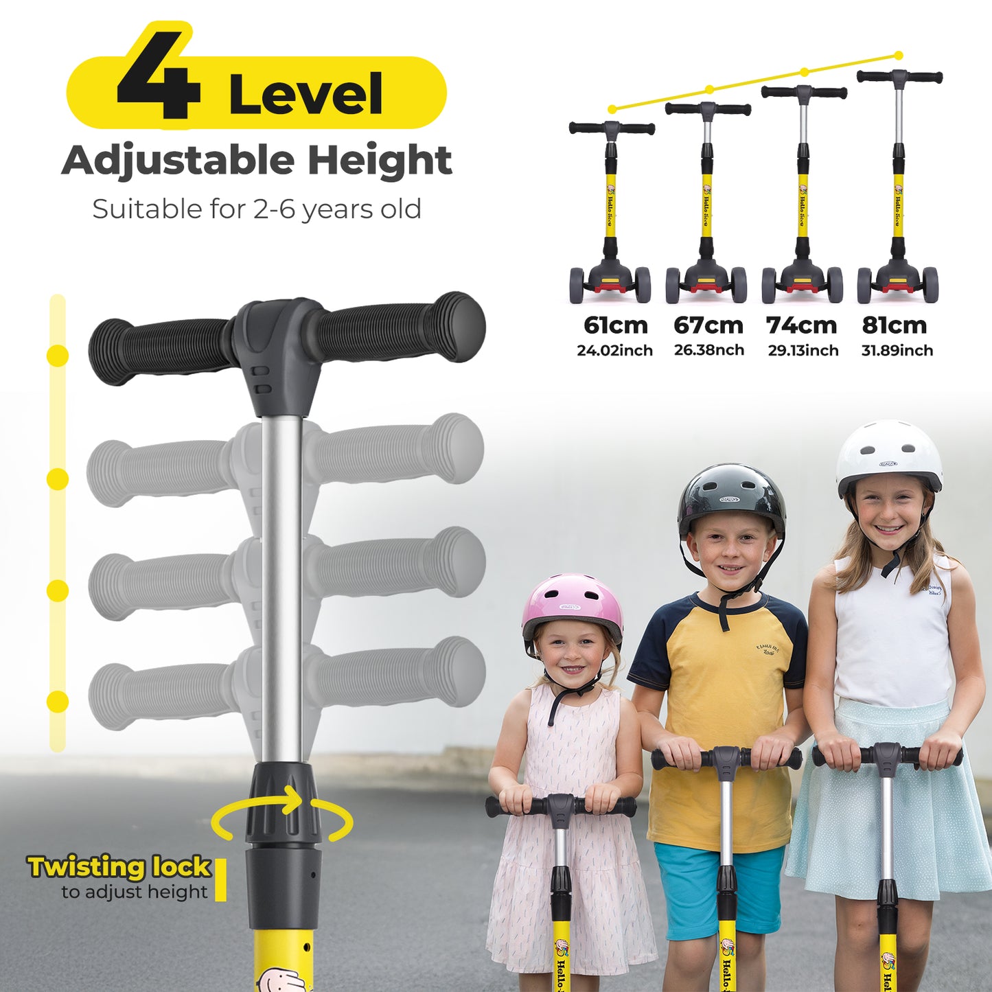 3 Wheel Foldable Kids Scooter LED Light Up Wheels