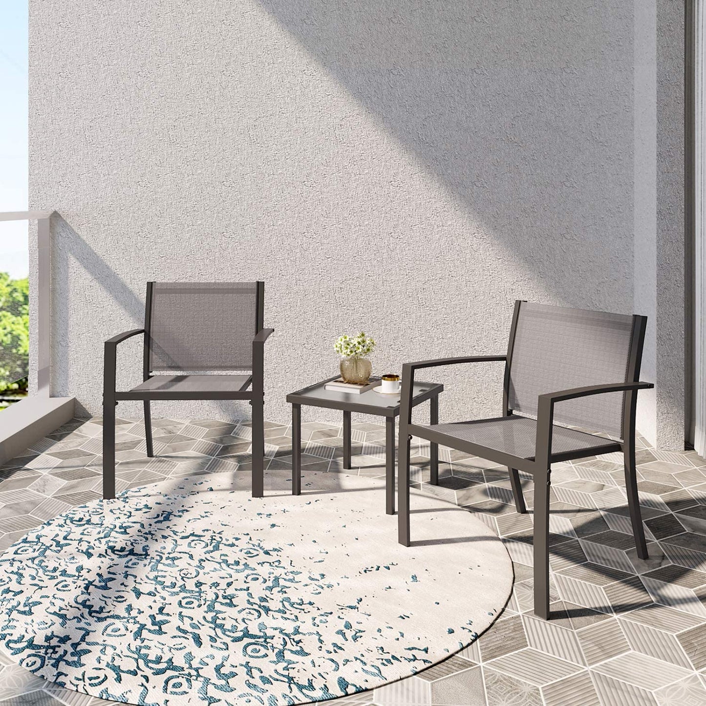 Garden Table and Chairs Set (3 pieces)