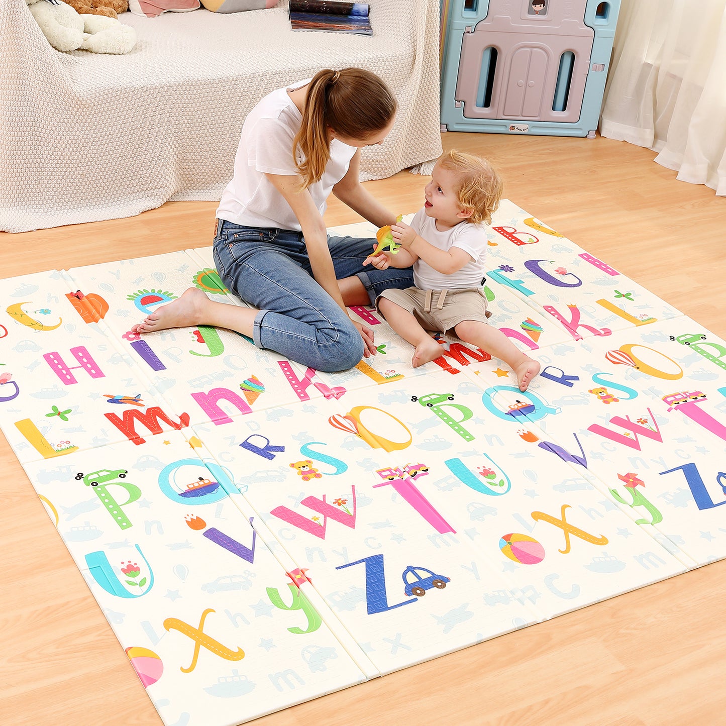 Hello5ive Foldable Baby Play Mat Alphabet and Animal