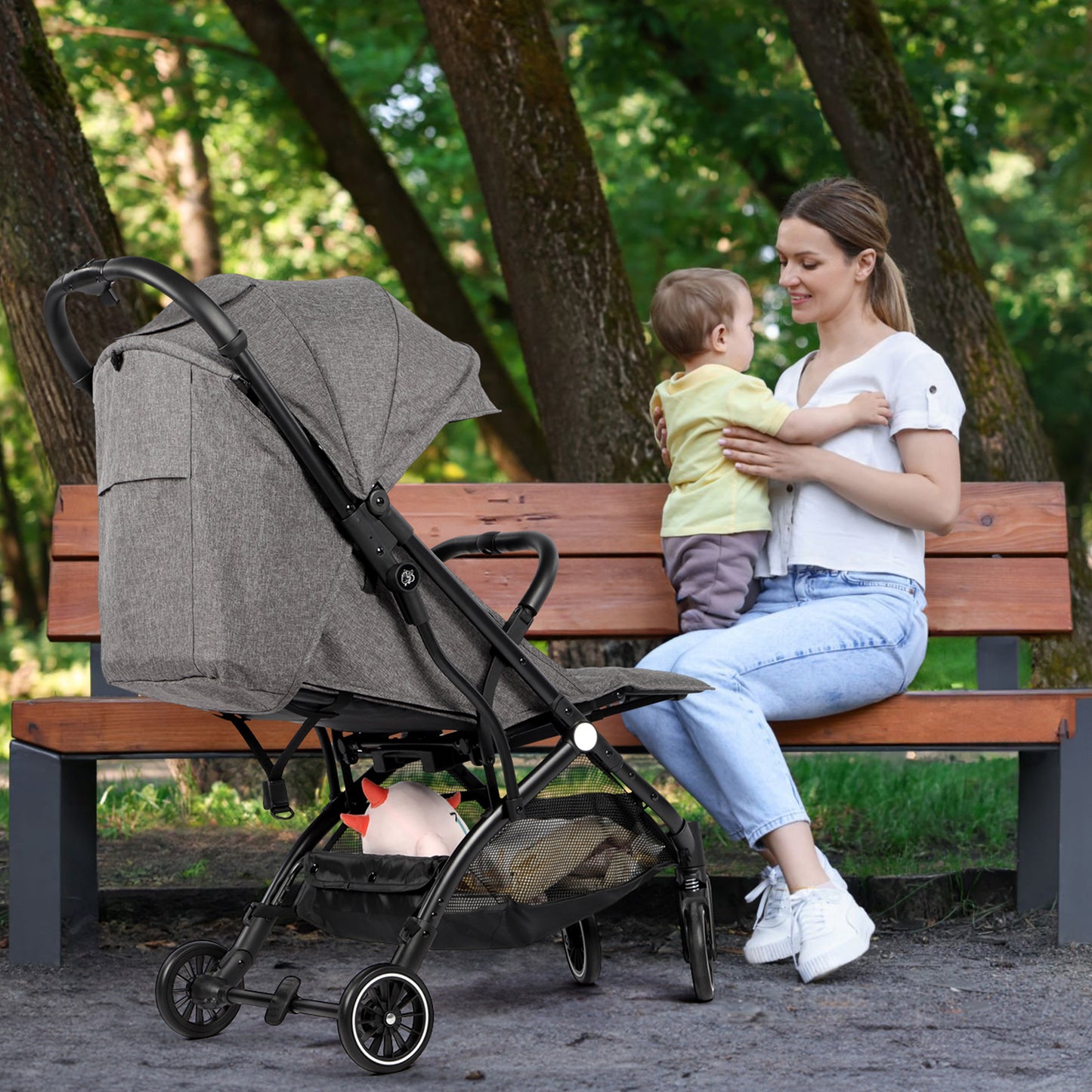 Lightweight Baby Pushchair with Adjustable Seat