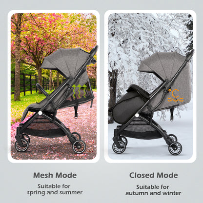 Lightweight Baby Pushchair with Footmuff