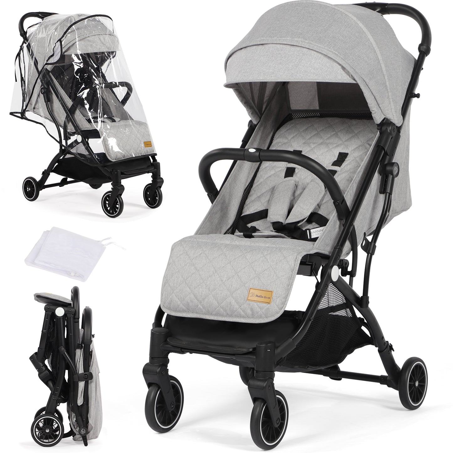 Lightweight Baby Pushchair with Adjustable Seat