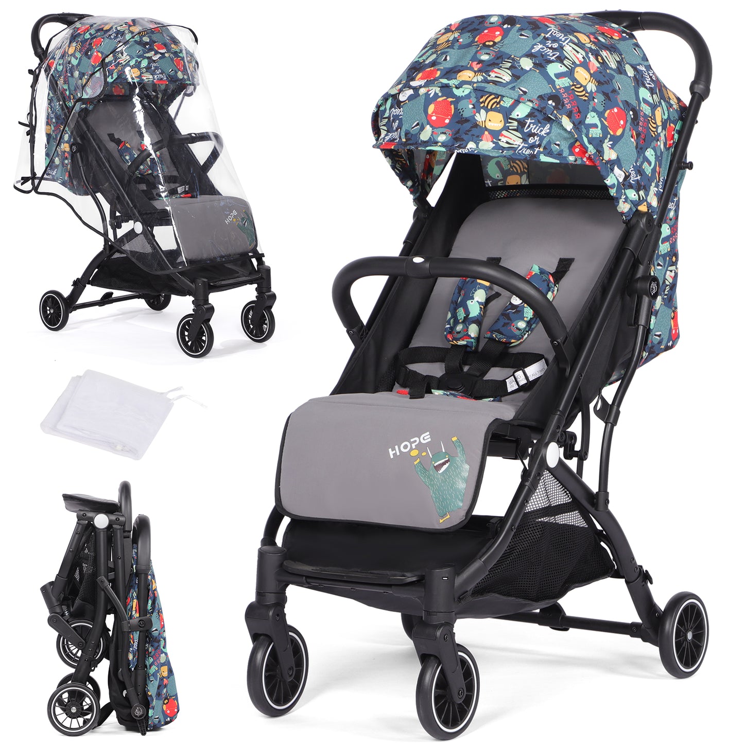 Lightweight Baby Pushchair with Adjustable Seat