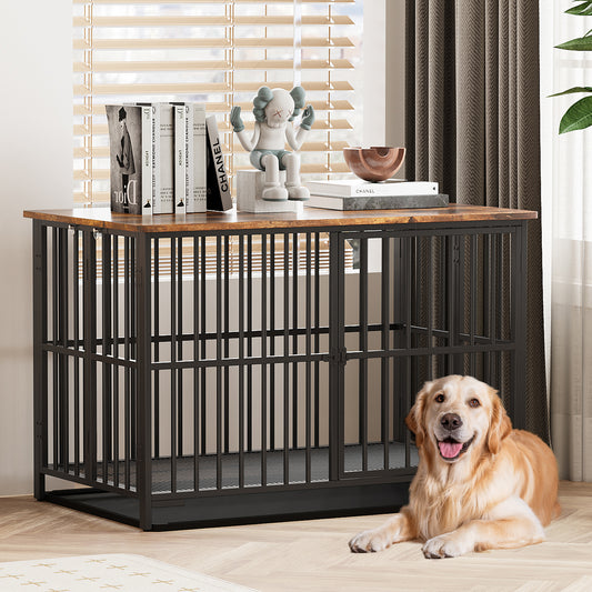 Foldable Large Dog Cage with Removable Tray