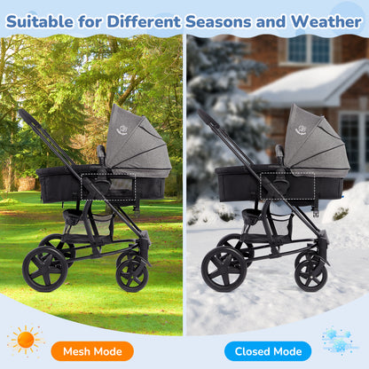 Foldable Baby Pushchair with Rain Cover and Footmuff