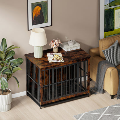 Wooden Dog Cage with Double Door