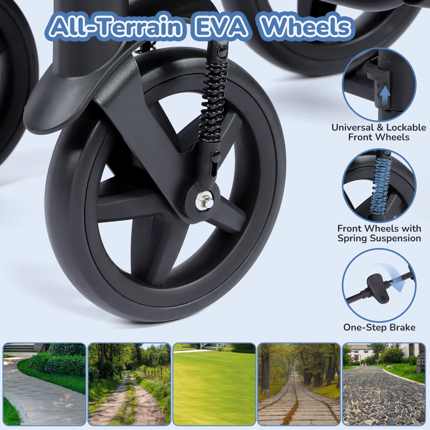 Foldable Baby Pushchair with Rain Cover and Footmuff