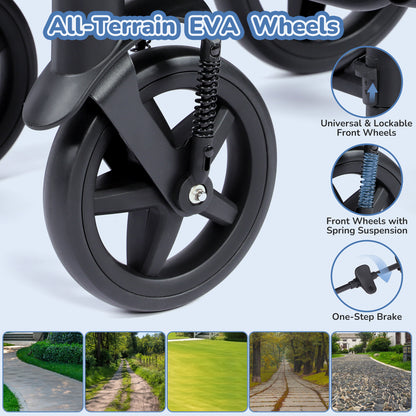 Foldable Baby Pushchair with Rain Cover and Footmuff