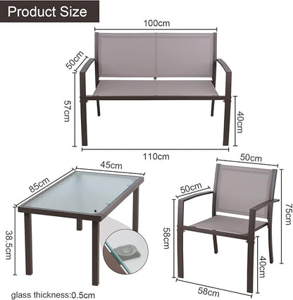 Garden Table and Chairs Set (4 pieces)