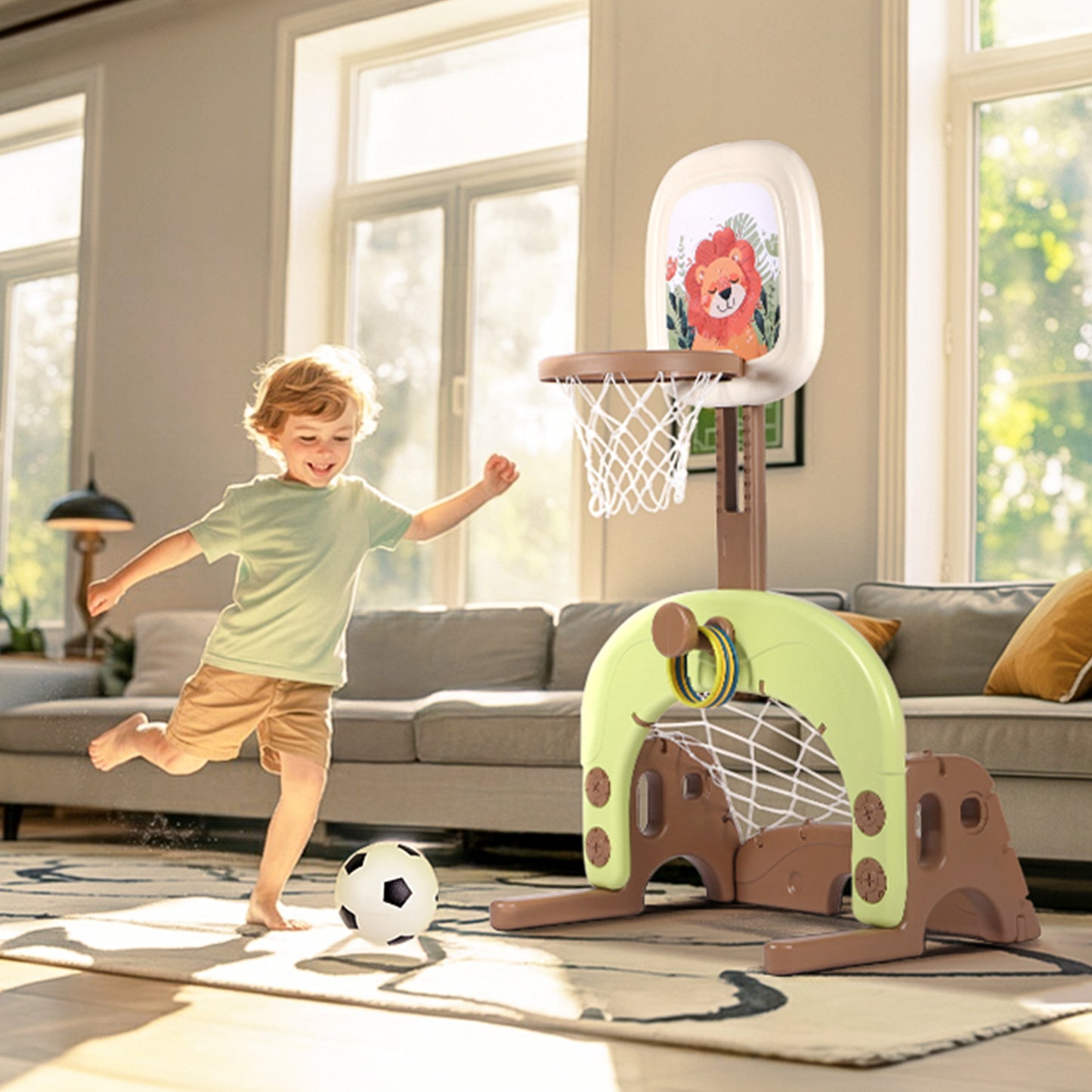 4-in-1 Kids Basketball Hoop Set