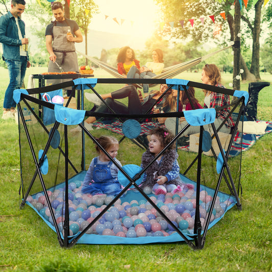 Hello5ive Baby Playpen Foldable Fence - Blue