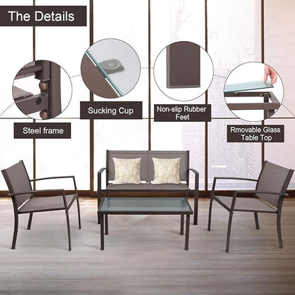 Garden Table and Chairs Set (4 pieces)