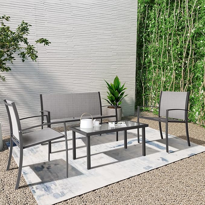 Garden Table and Chairs Set (4 pieces)