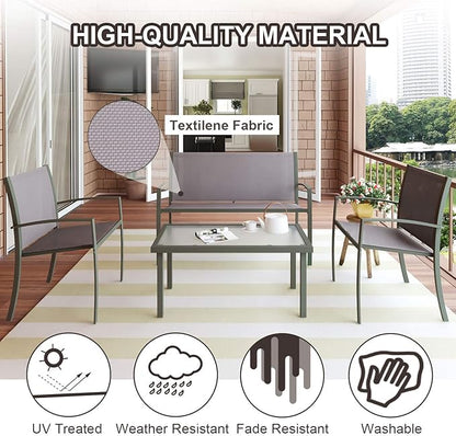 Garden Table and Chairs Set (4 pieces)