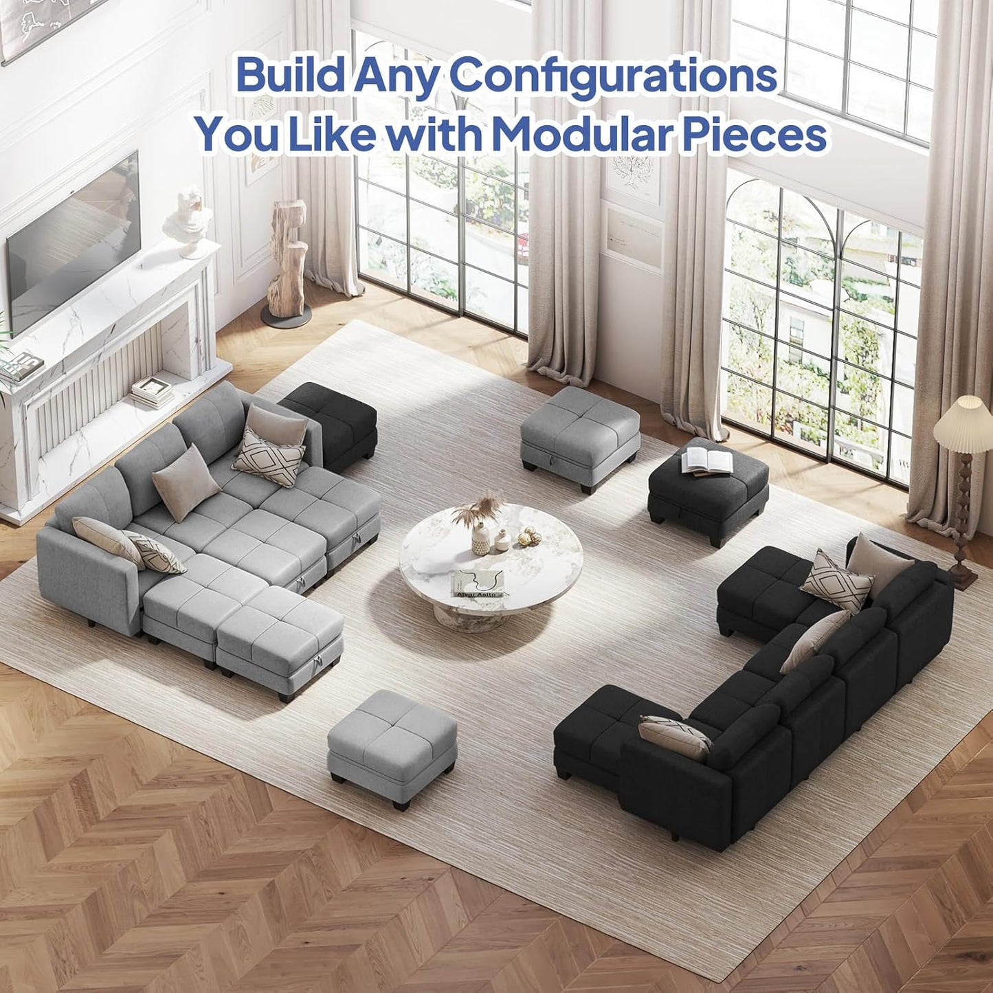 Modular Sectional Sofa with Storage