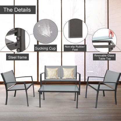 Garden Table and Chairs Set (4 pieces)