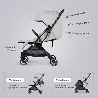 Lightweight Baby Pushchair with Footmuff