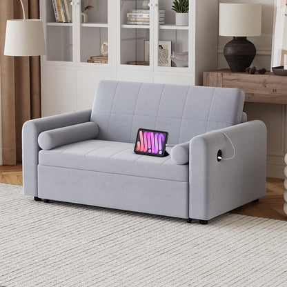 Convertible 2 Seater Sofa Bed with USB and Type-C Ports