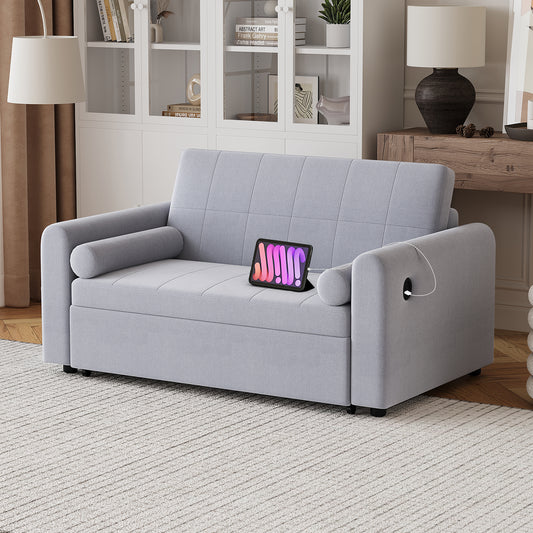 Convertible 2 Seater Sofa Bed with USB and Type-C Ports
