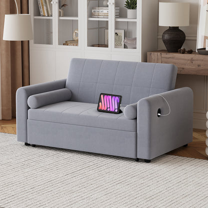 Convertible 2 Seater Sofa Bed with USB and Type-C Ports